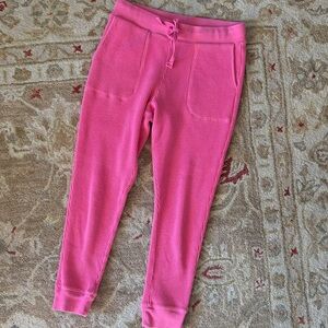 J. Crew Vibrant Pink Waffle Joggers